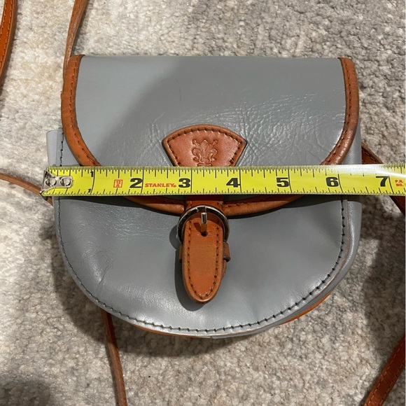 Genuine Leather Small Gray Crossbody Purse Made in Italy 🇮🇹 Florence - Picture 8 of 10